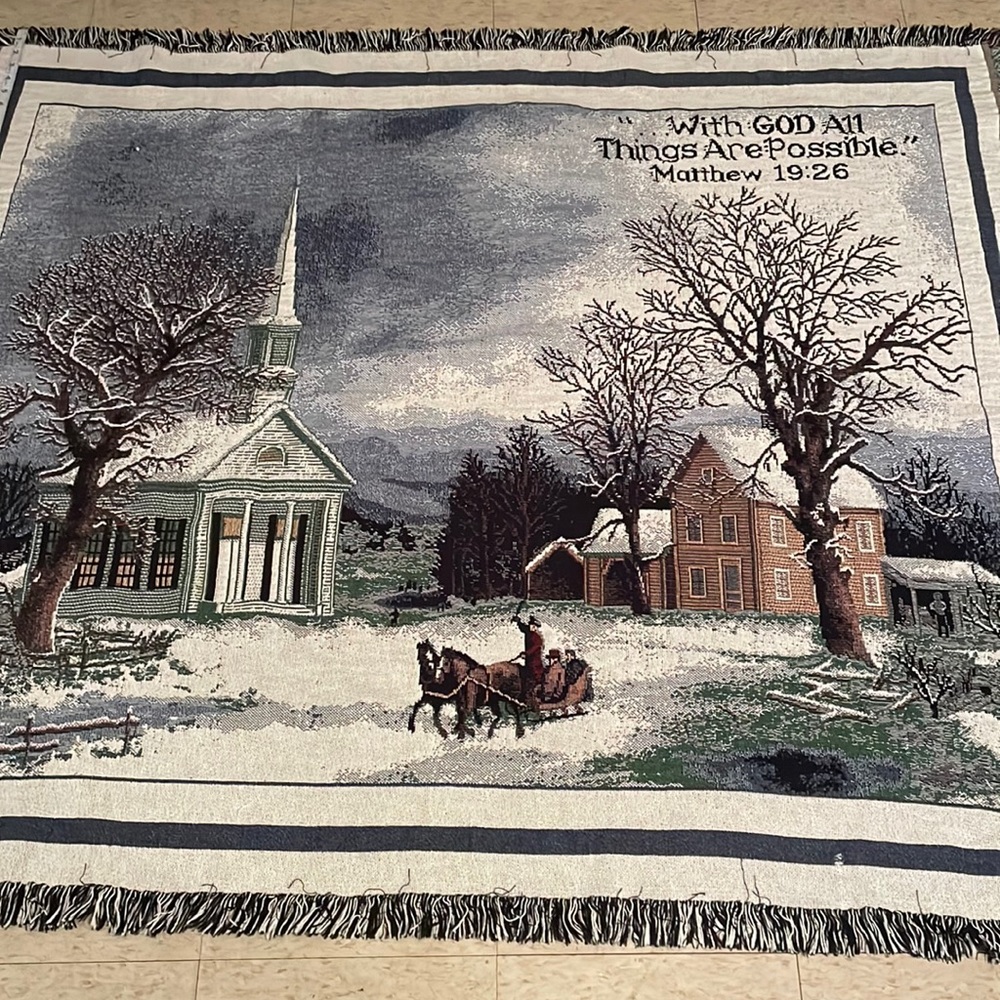 Religious with God all things are possible Matthew 19:26 Throw Blanket